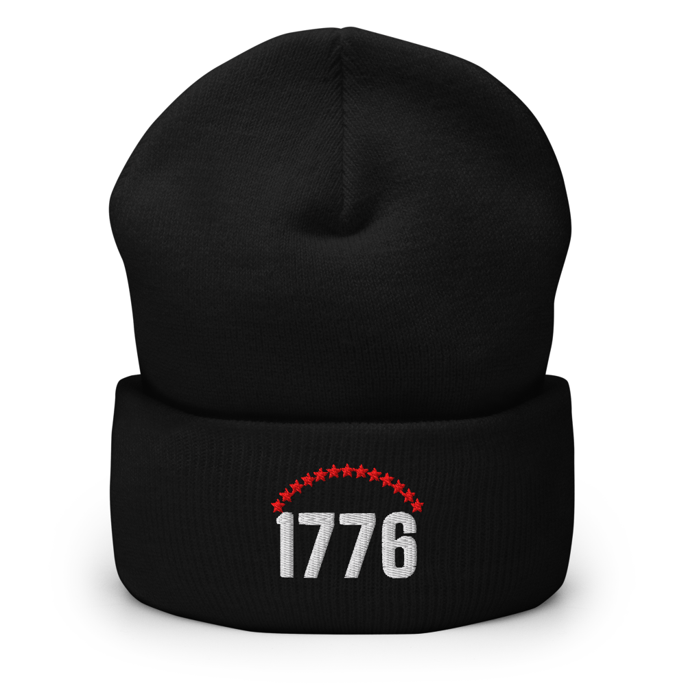 1776 thirteen stars beanie — Size: One size, Color: White