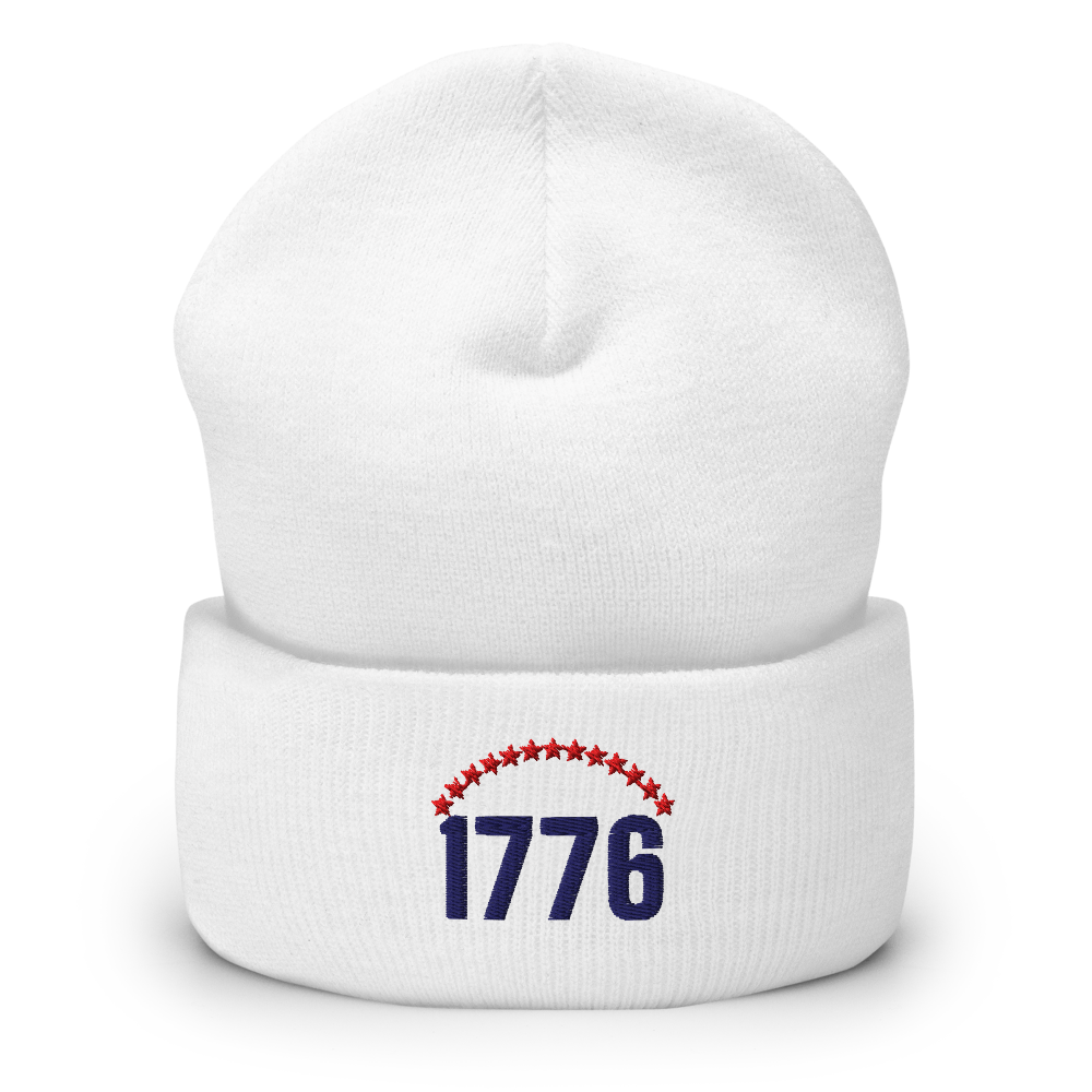 1776 thirteen stars beanie — Color: Black, Heather Grey, Navy, Red, White, Size: One size