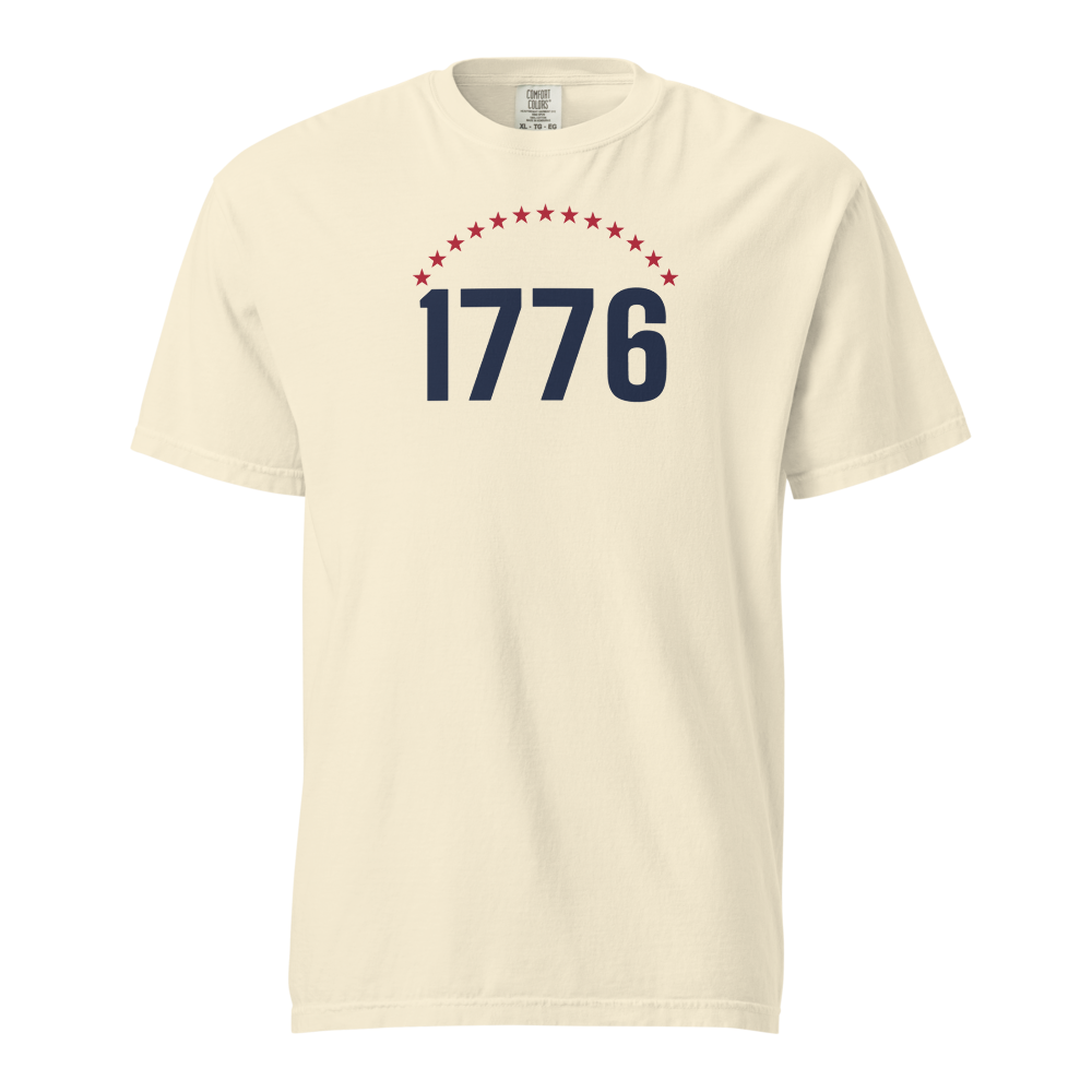 1776 thirteen stars heavyweight tee — Size: L, Color: Black