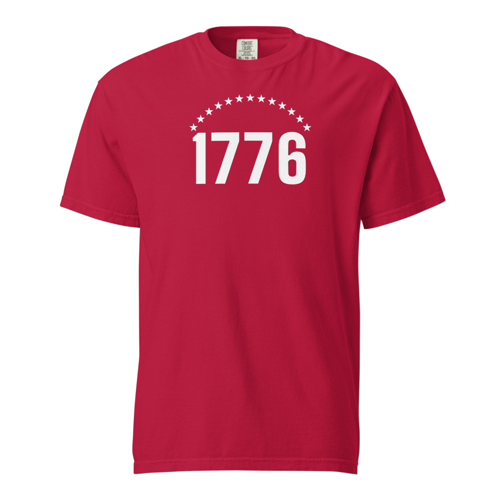 1776 thirteen stars heavyweight tee — Size: XL, Color: Black