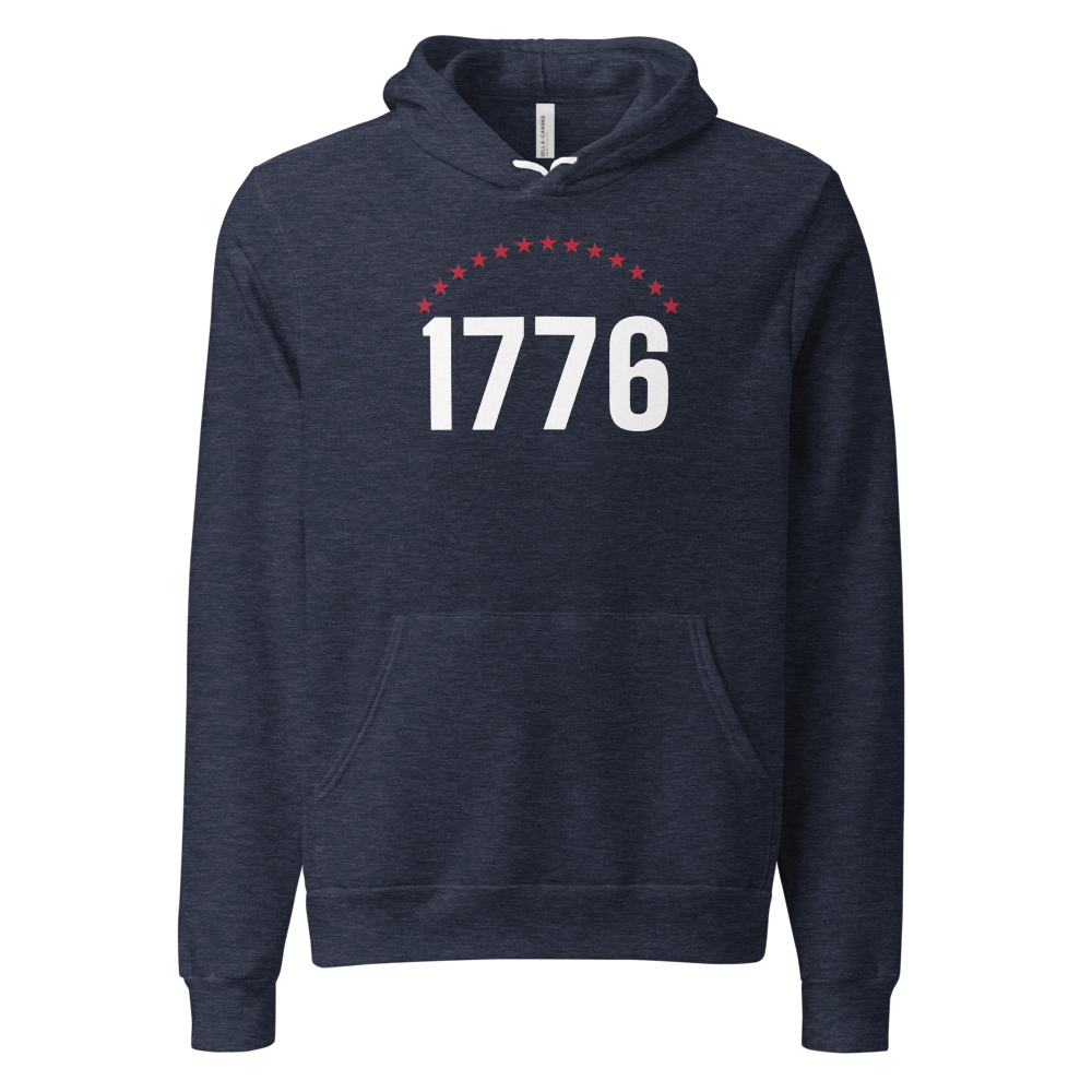 1776 thirteen stars hoodie — Size: S, Color: Black