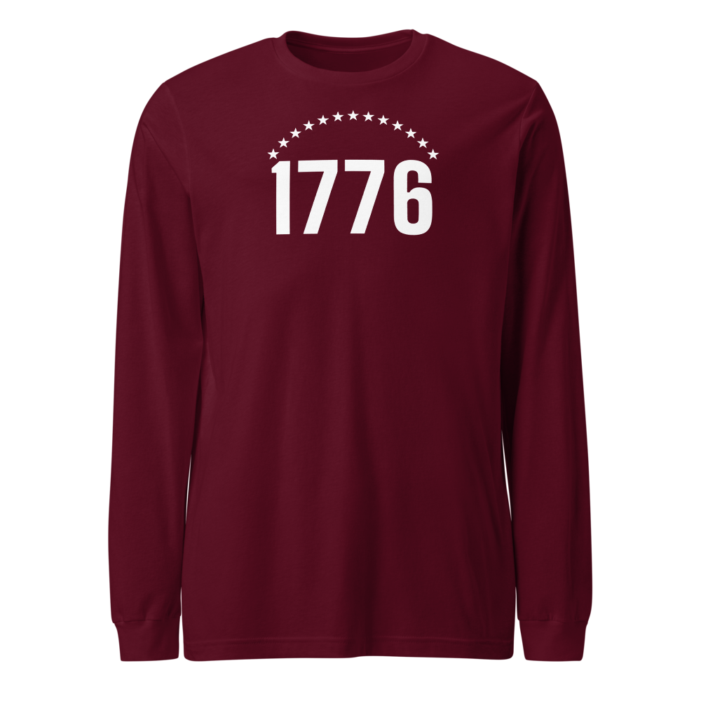 1776 thirteen stars long-sleeve tee — Size: L, Color: Heather Navy