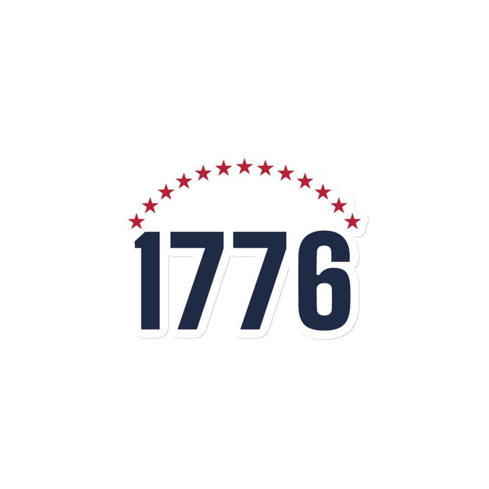1776 thirteen stars magnet — Size: 6″×6″, Color: White