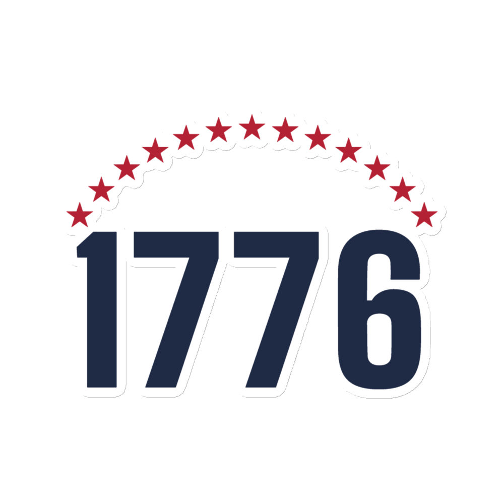 1776 thirteen stars magnet — Size: 3″×3″, Color: White