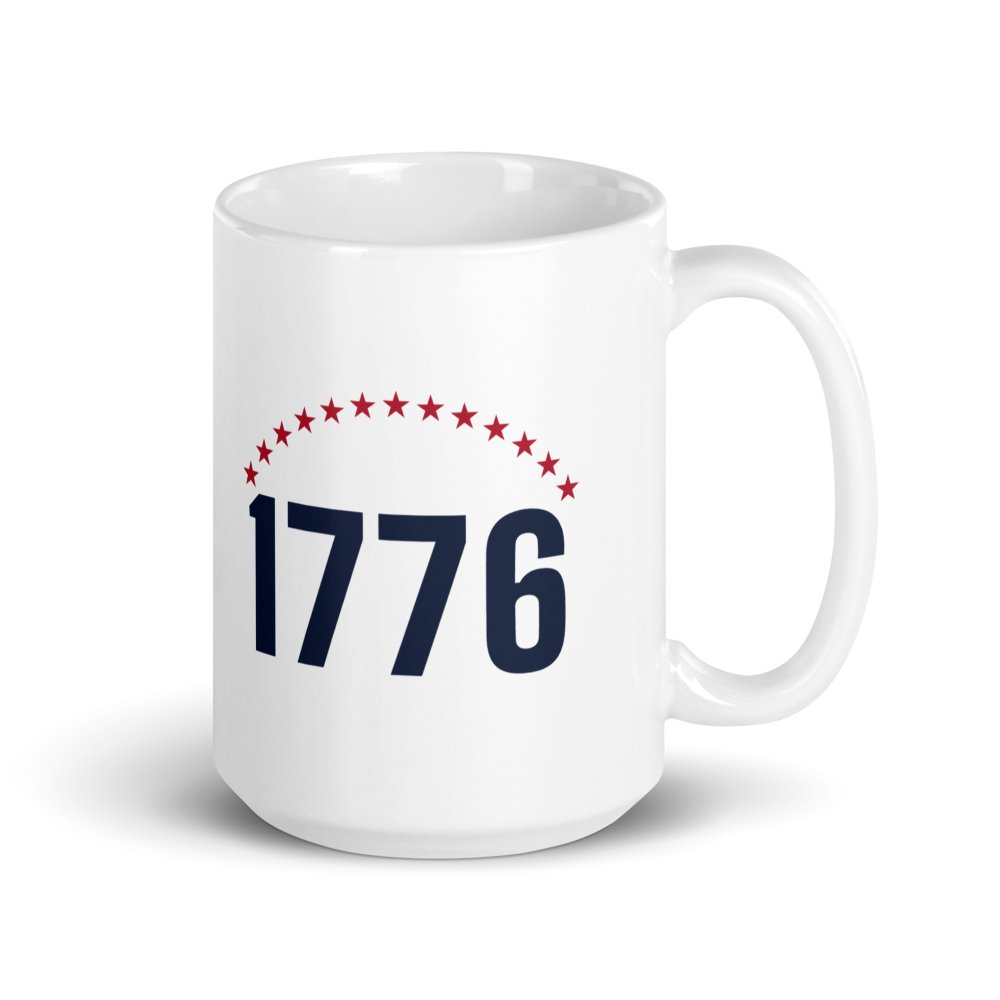 1776 thirteen stars mug — Color: White, Size: 15 oz