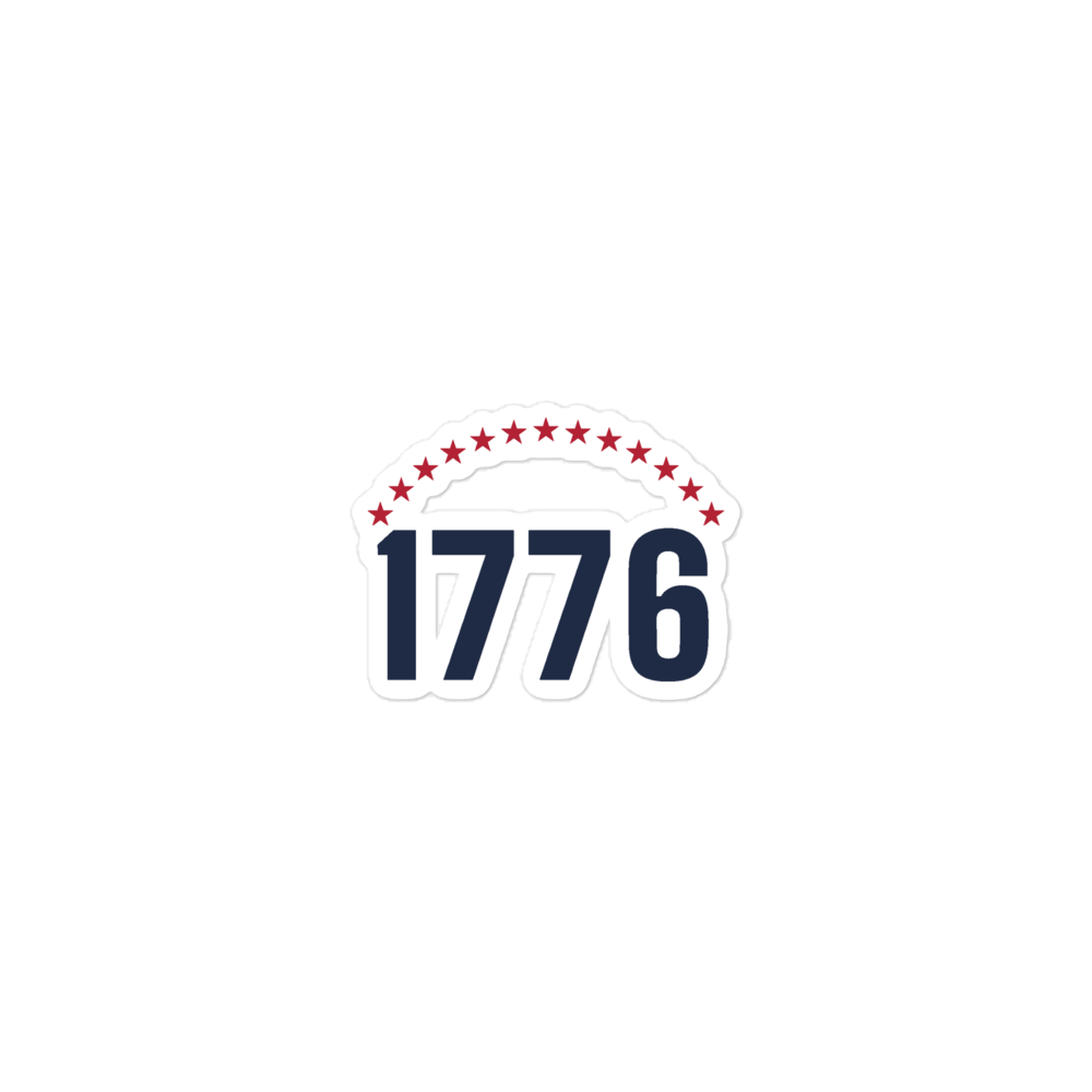 1776 thirteen stars sticker — Size: 5.5″×5.5″, Color: White