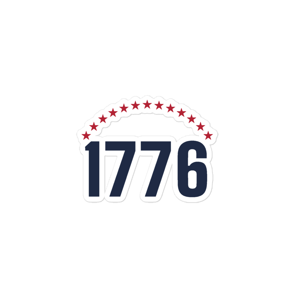 1776 thirteen stars sticker — Size: 4″×4″, Color: White