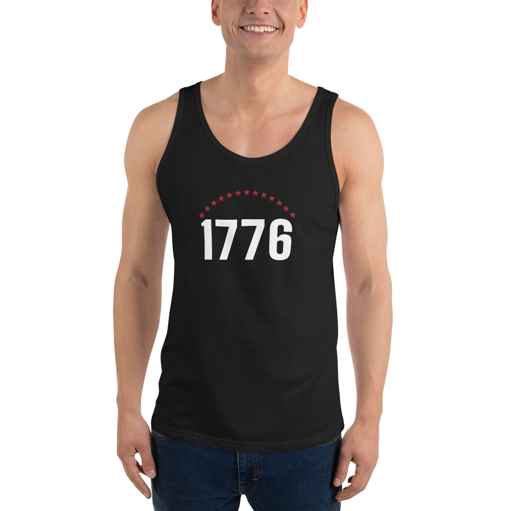 1776 thirteen stars tank top — Size: S, Color: Athletic Heather
