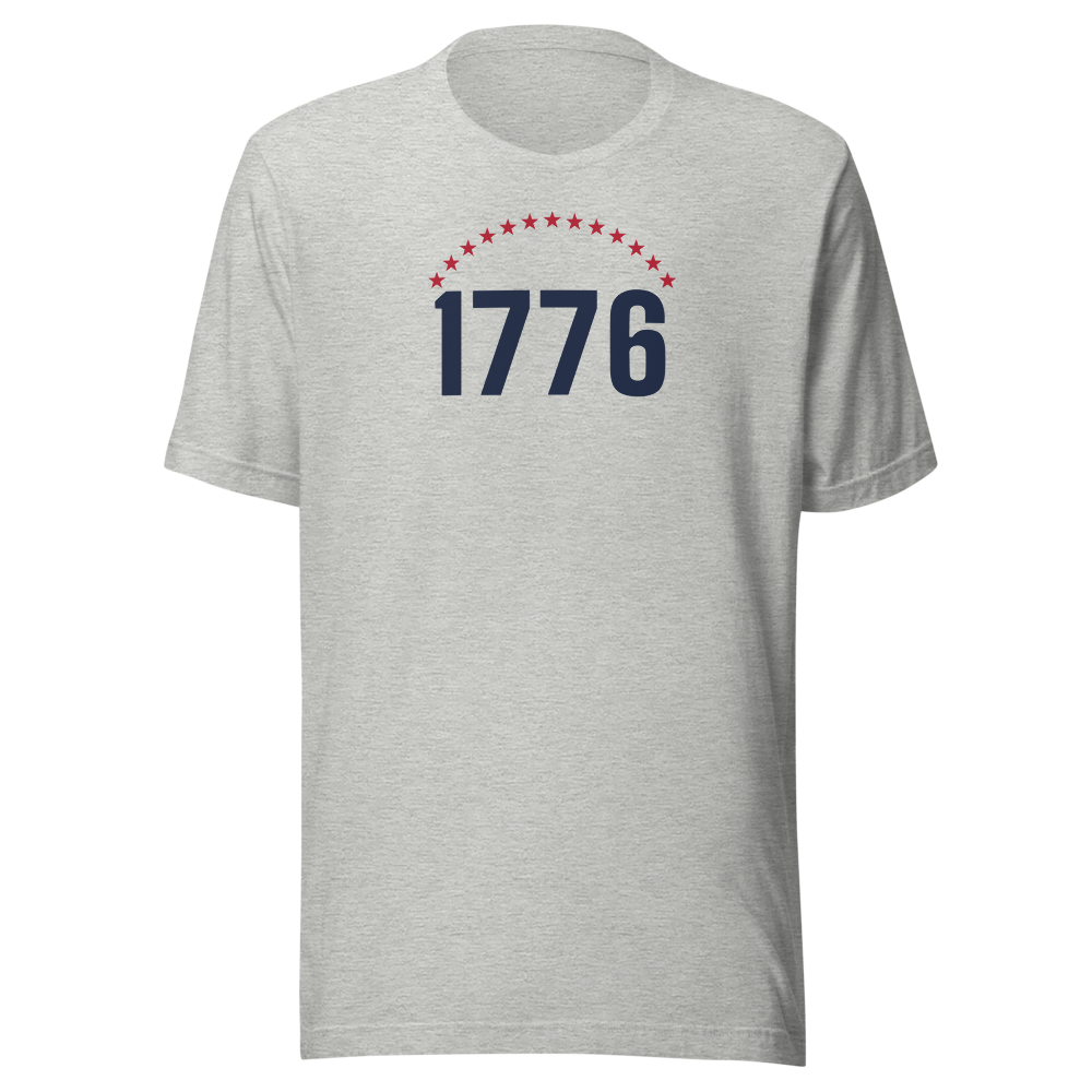1776 thirteen stars tee — Size: S, Color: Heather Red