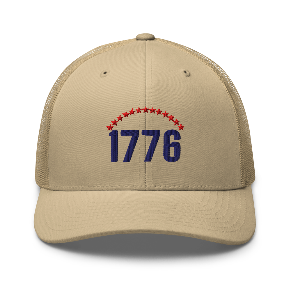 1776 thirteen stars trucker hat — Size: One size, Color: Khaki