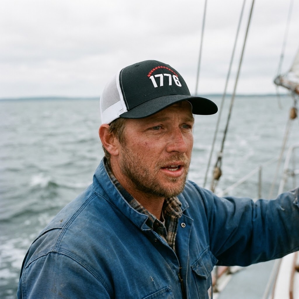 1776 thirteen stars trucker hat — Size: One size, Color: Navy/ White