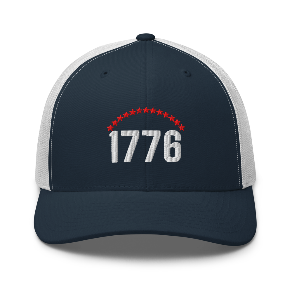 1776 thirteen stars trucker hat — Size: One size, Color: White