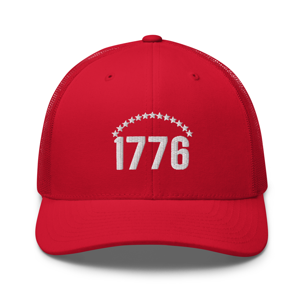 1776 thirteen stars trucker hat — Size: One size, Color: Black/ White