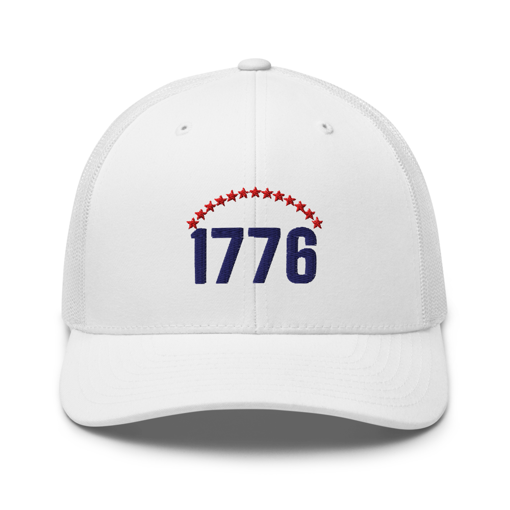 1776 thirteen stars trucker hat — Size: One size, Color: Black/ White, Khaki, Navy, Navy/ White, Red, White