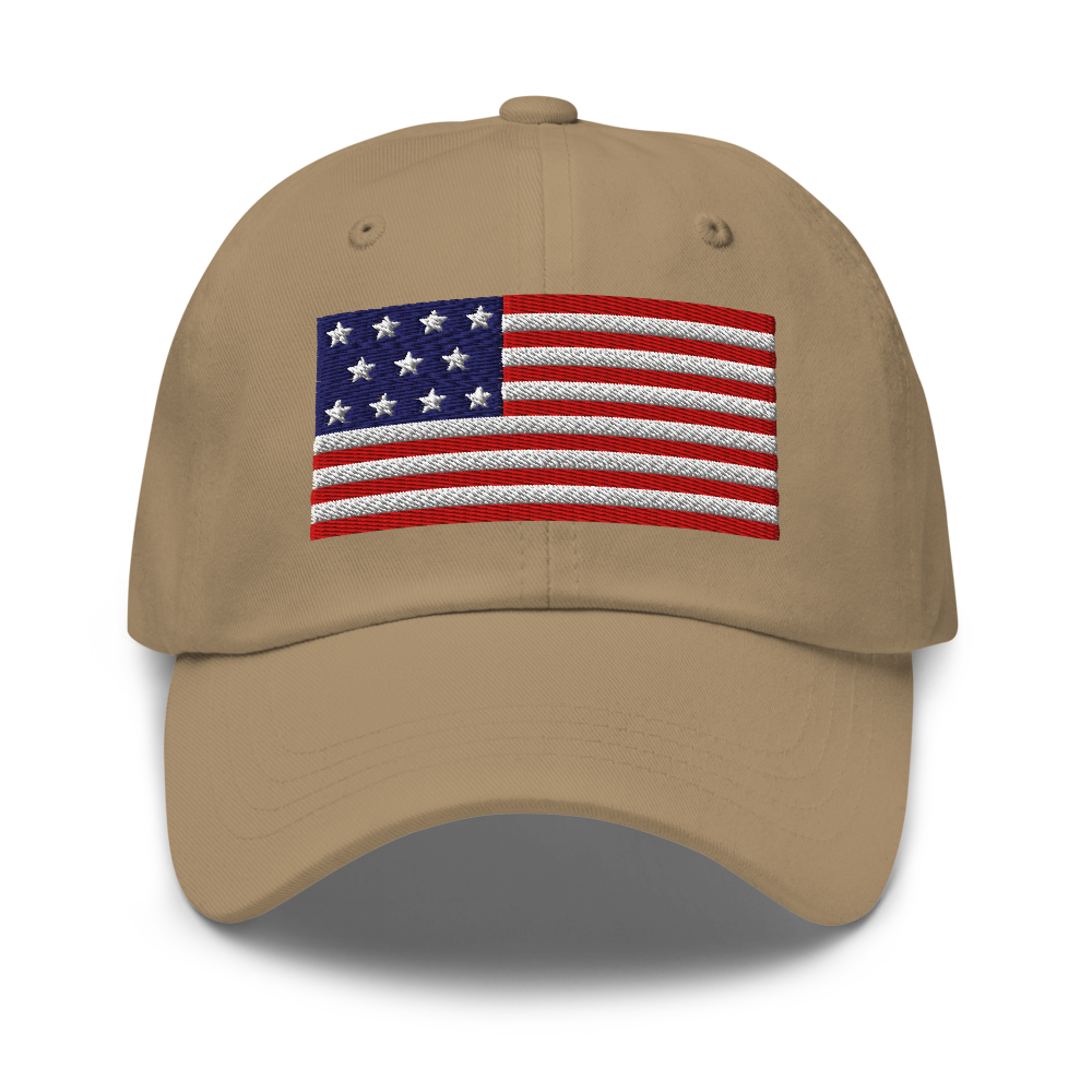 American flag dad hat — Size: One size, Color: White