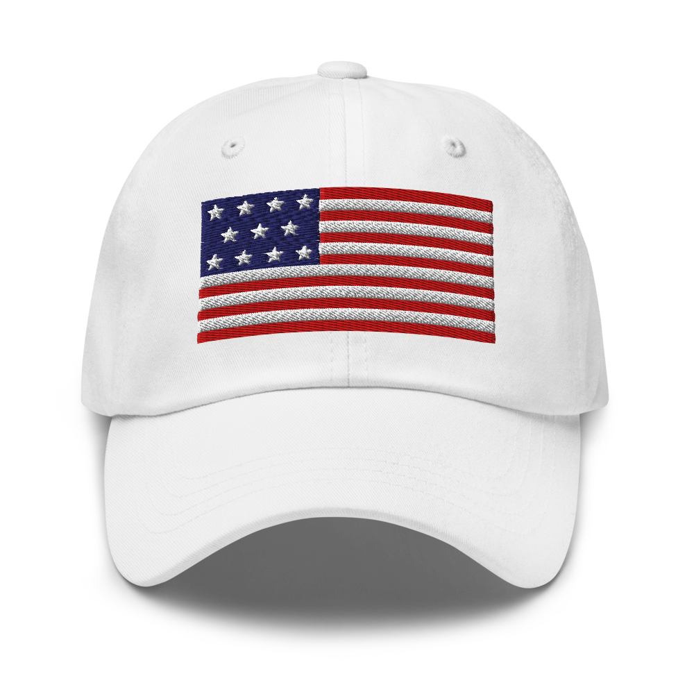 American flag dad hat — Size: One size, Color: Khaki, Stone, White