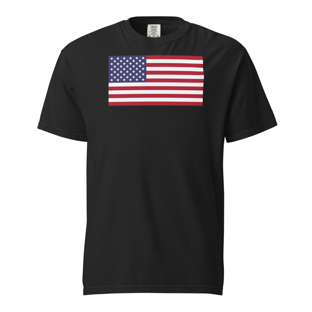 American flag heavyweight tee — Size: 3XL, Color: White