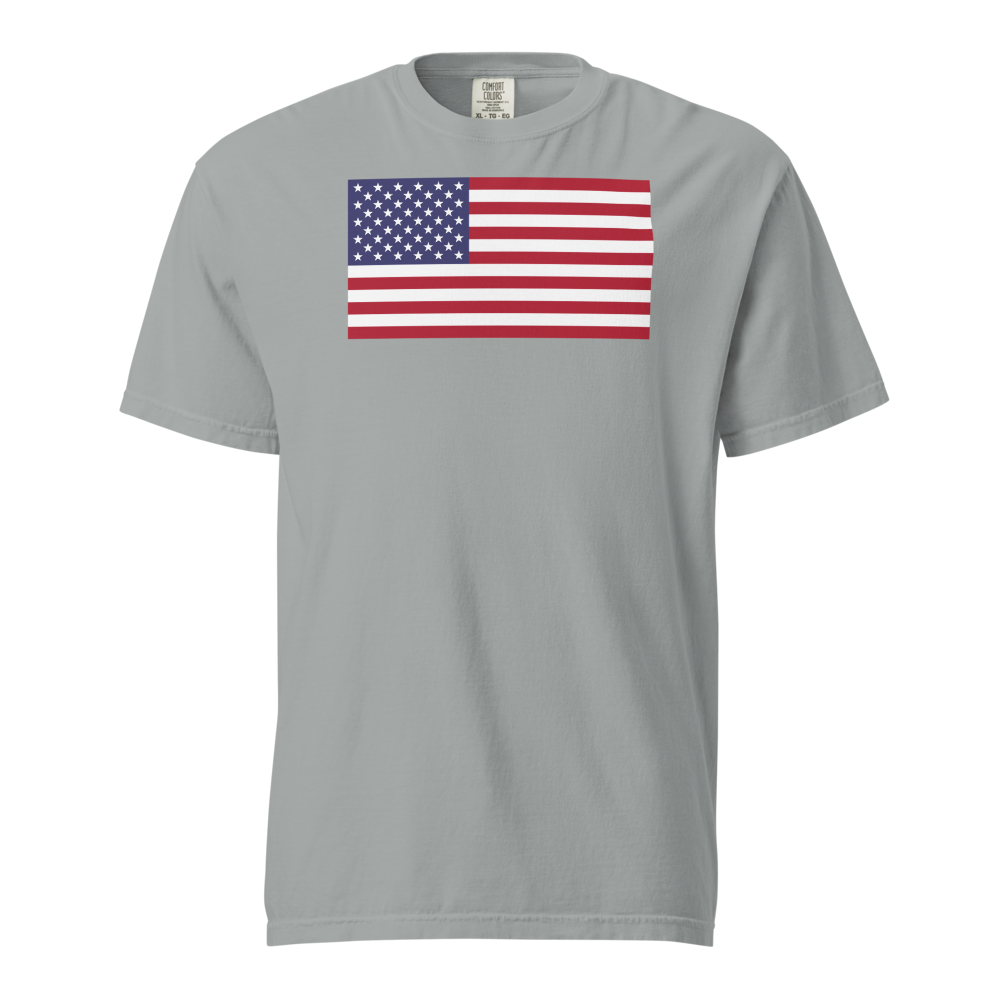 American flag heavyweight tee — Size: L, Color: Black