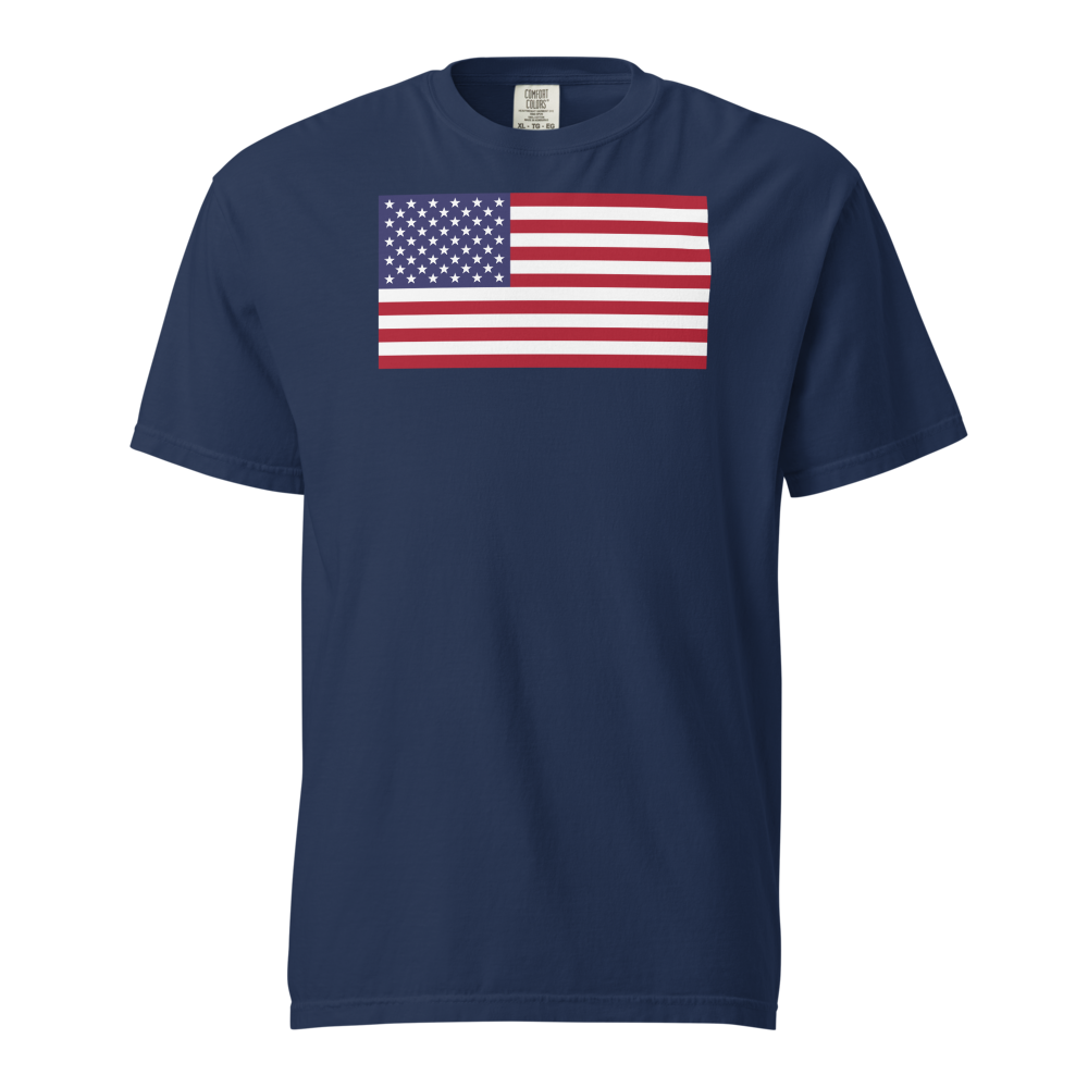 American flag heavyweight tee — Size: 2XL, Color: Ivory