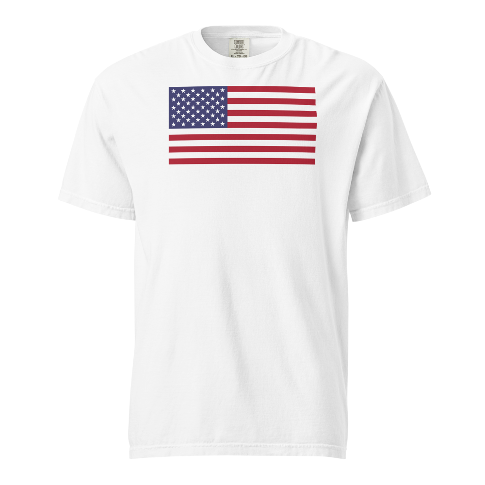 American flag heavyweight tee — Size: L, Color: True Navy