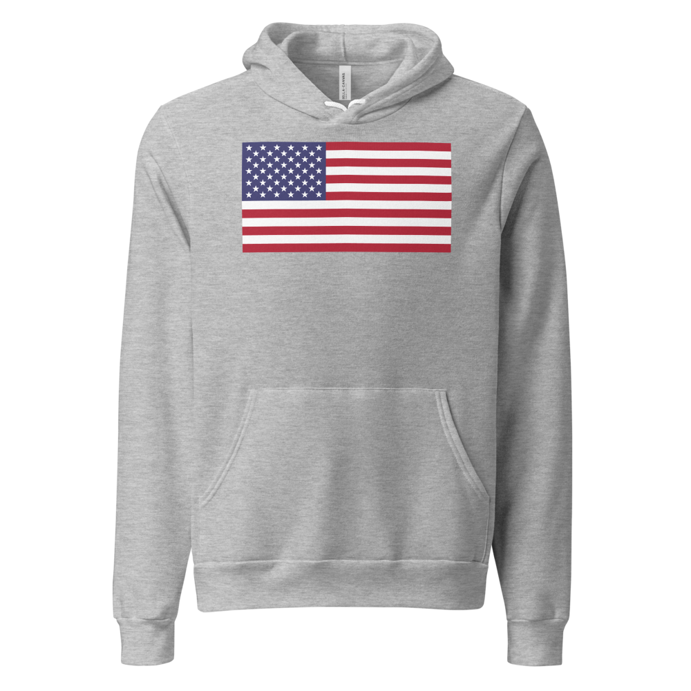 American flag hoodie — Size: S, Color: Athletic Heather