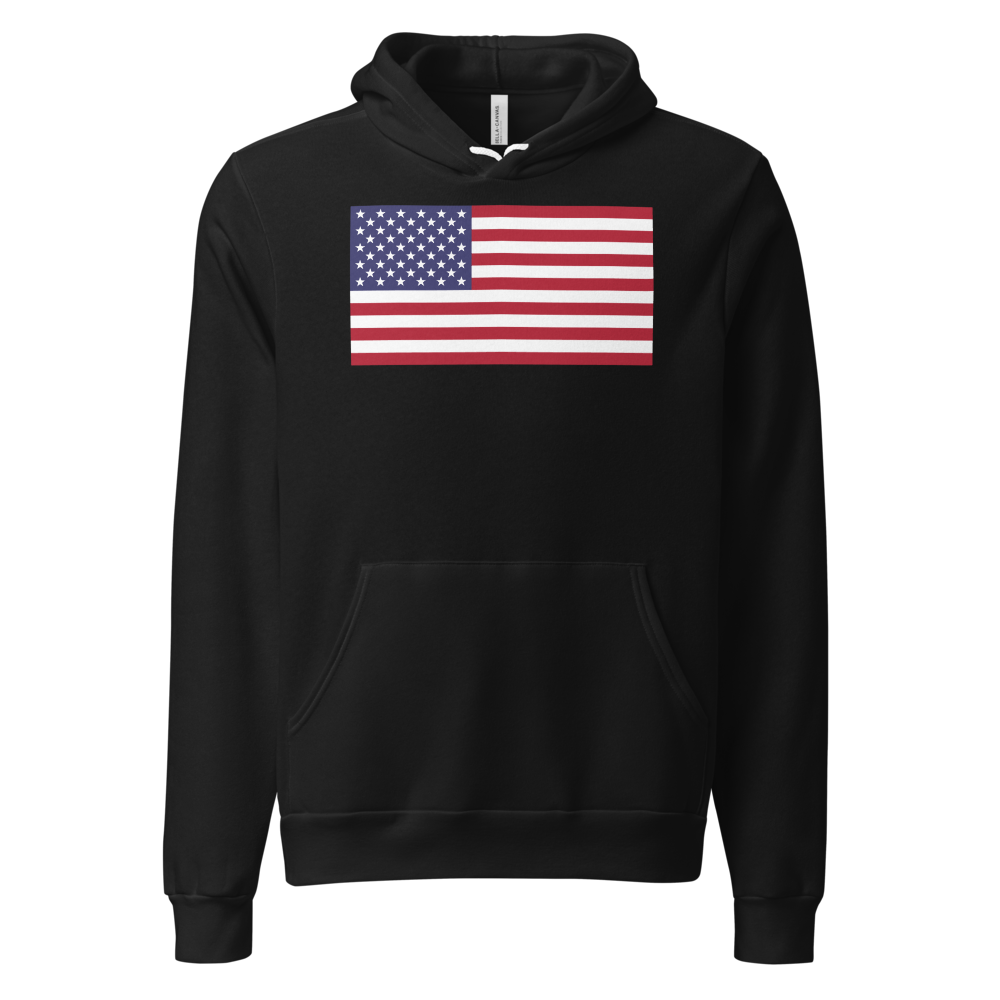 American flag hoodie — Size: L, Color: Black