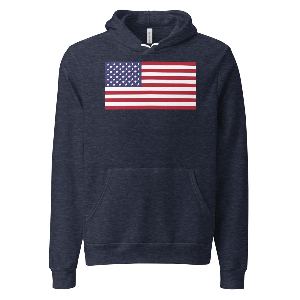 American flag hoodie — Size: M, Color: Heather Navy