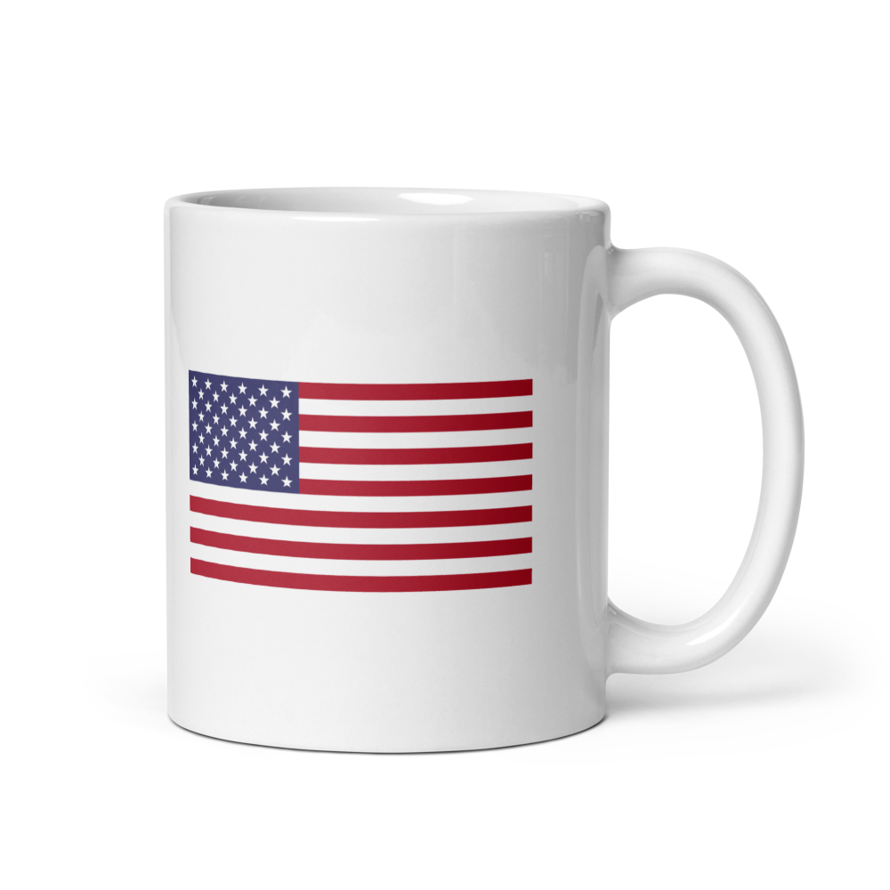 American flag mug — Size: 11 oz, Color: White
