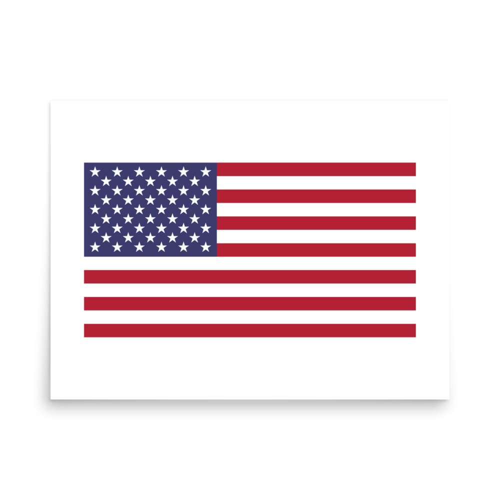 American flag poster — Size: 12″×16″
