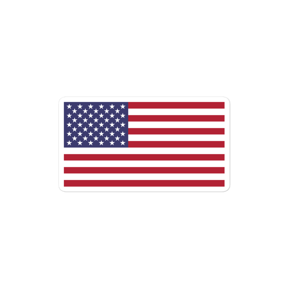American flag sticker — Size: 5.5″×5.5″, Color: White