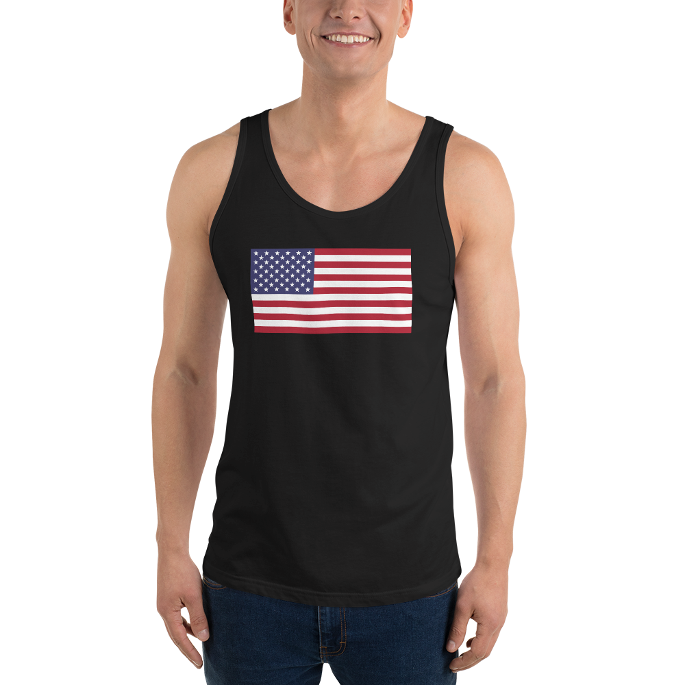 American flag tank top — Size: 2XL, Color: White