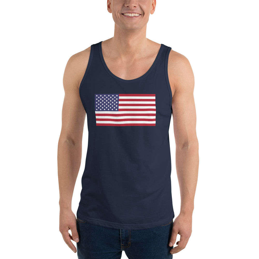 American flag tank top — Size: S, Color: Athletic Heather
