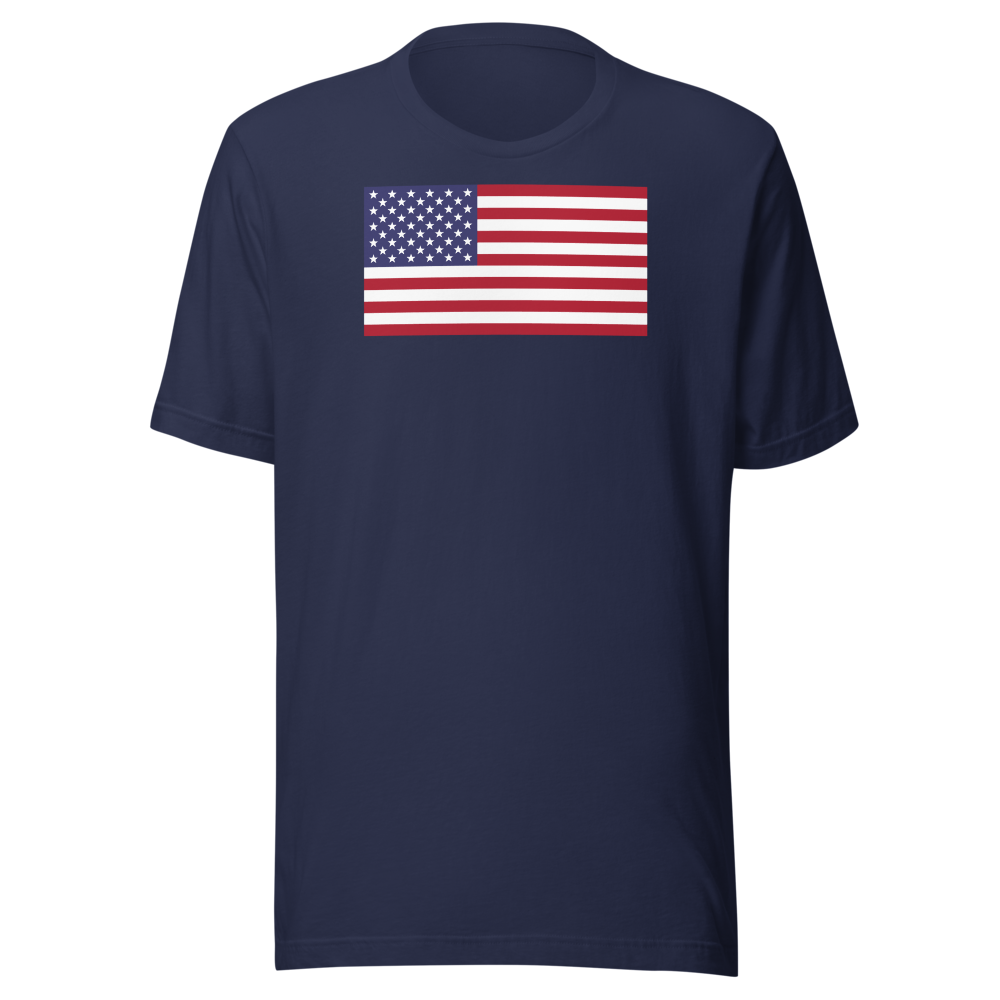 American flag tee — Size: 3XL, Color: Heather Navy