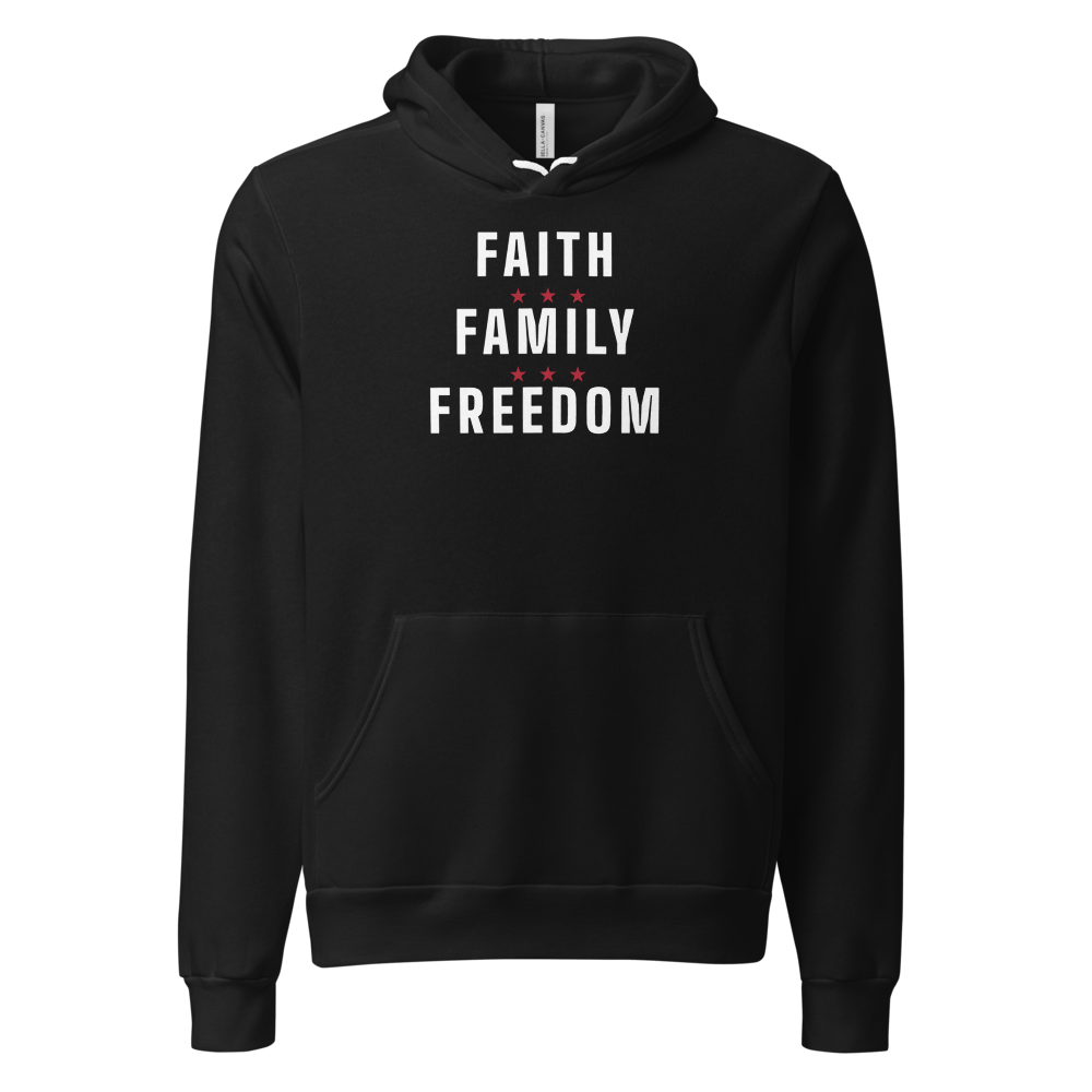 Faith, family, freedom hoodie — Size: 2XL, Color: Athletic Heather