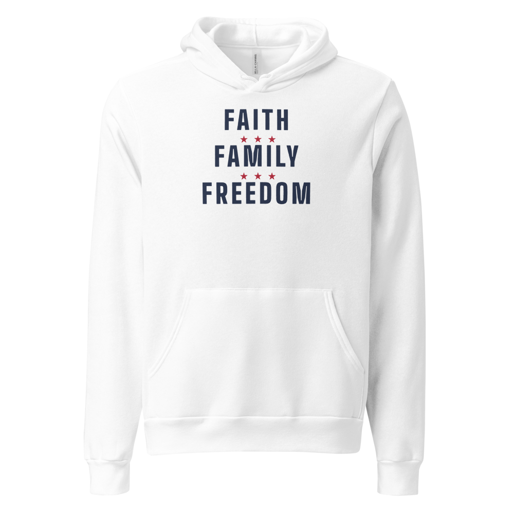 Faith, family, freedom hoodie — Size: M, Color: Athletic Heather