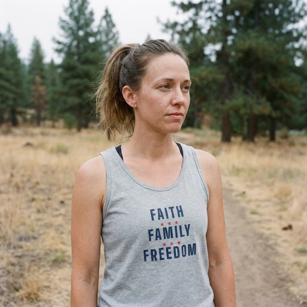 Faith, family, freedom tank top — Size: L, Color: Red