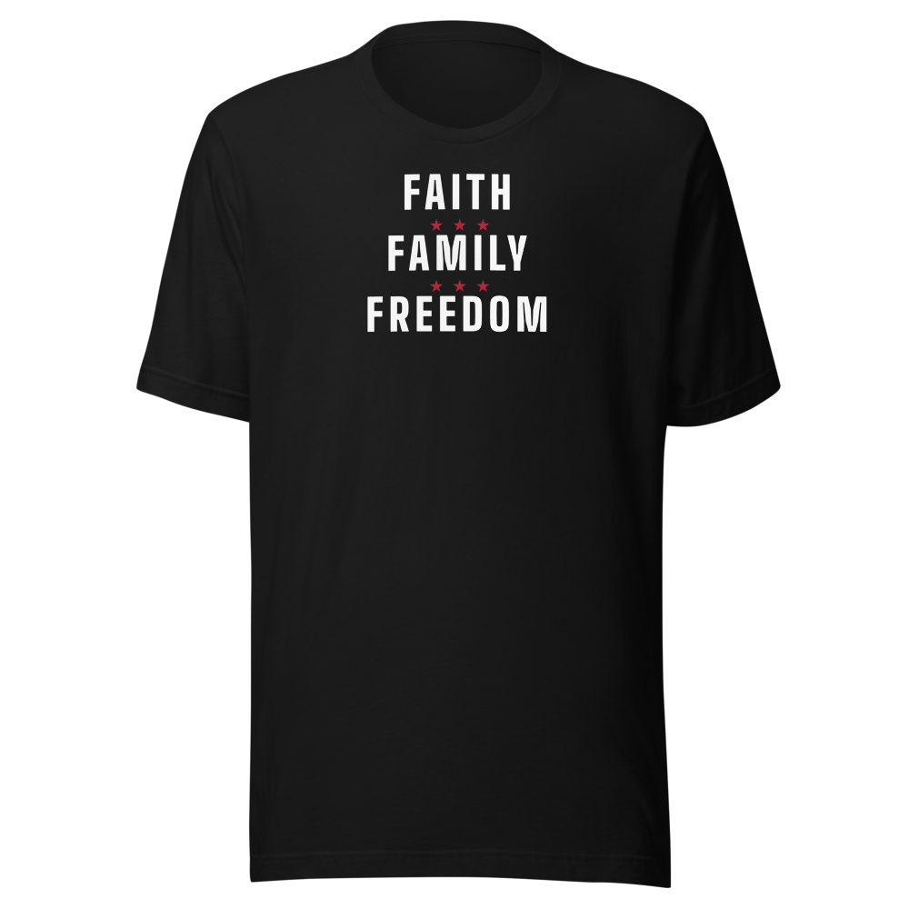 Faith, family, freedom tee — Size: S, Color: Athletic Heather