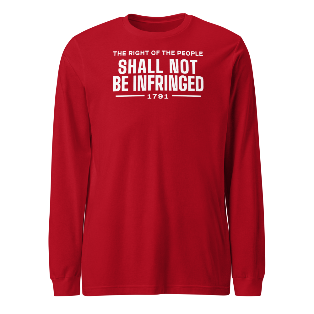 Shall not be infringed long-sleeve tee — Size: 2XL, Color: Red