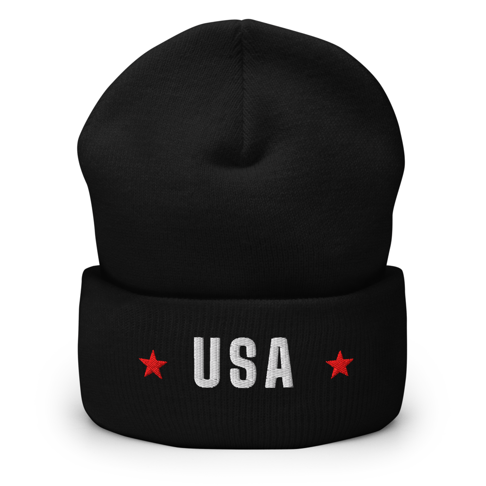 USA star beanie — Color: White, Size: One size