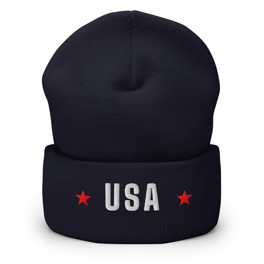 USA star beanie — Size: One size, Color: Red