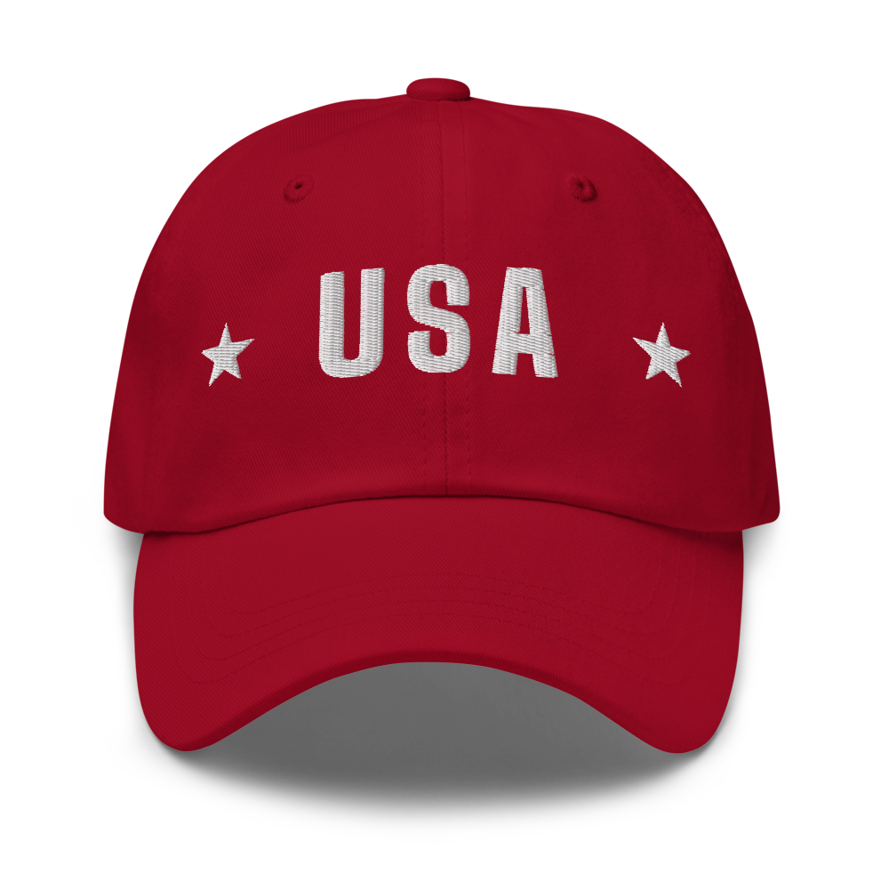 USA star dad hat — Size: One size, Color: Black, Khaki, Navy, Stone, White, Cranberry