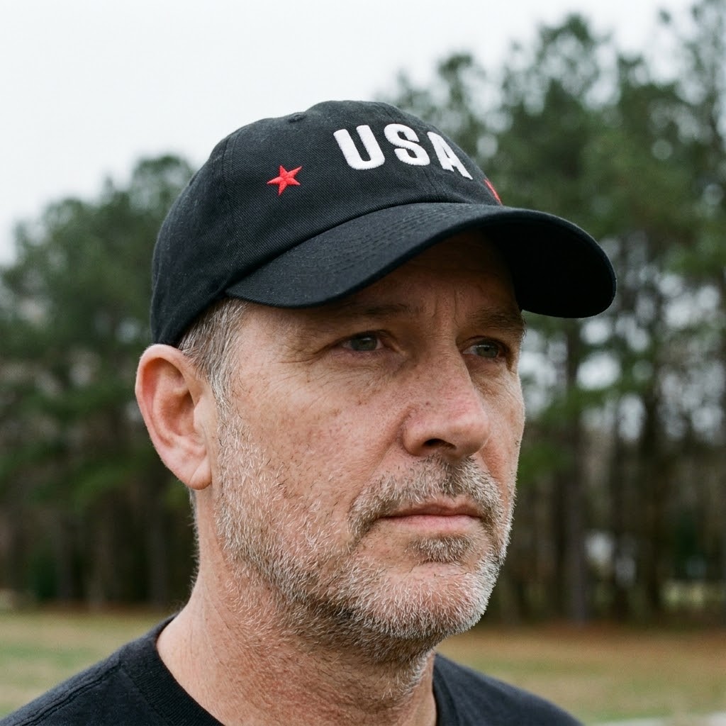 USA star dad hat — Size: One size, Color: Stone