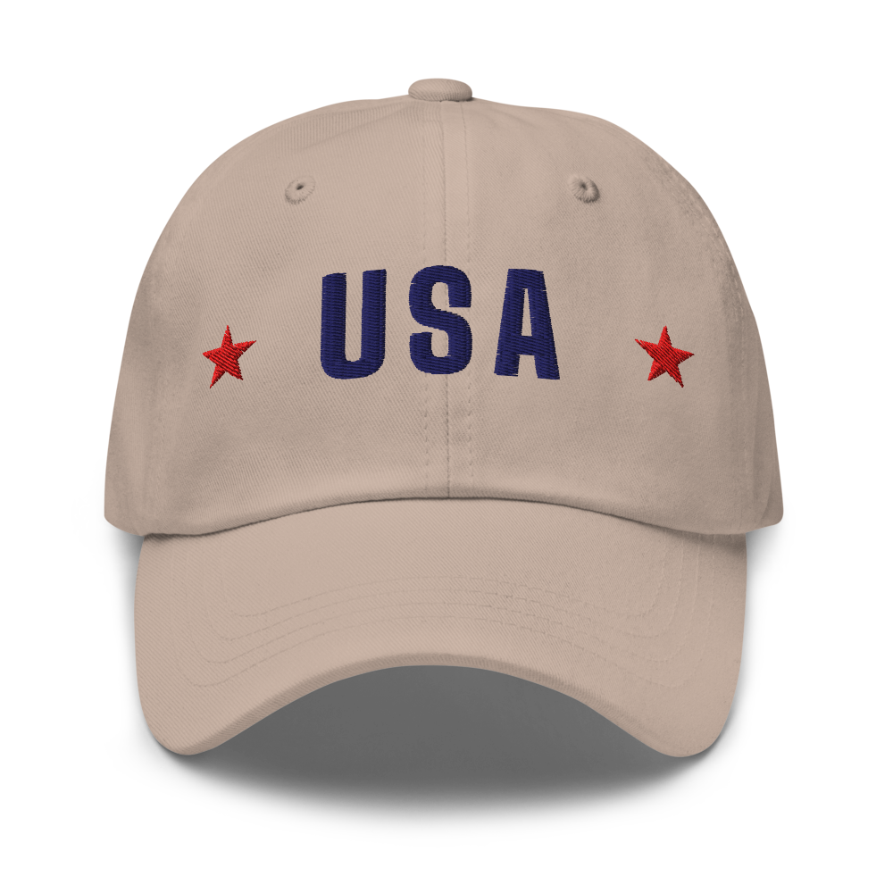 USA star dad hat — Size: One size, Color: Cranberry