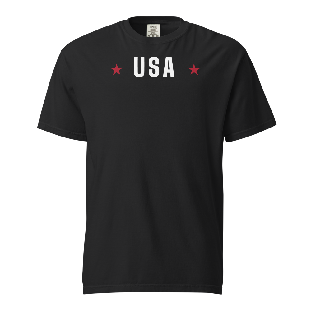 USA star heavyweight tee — Size: 3XL, Color: Granite
