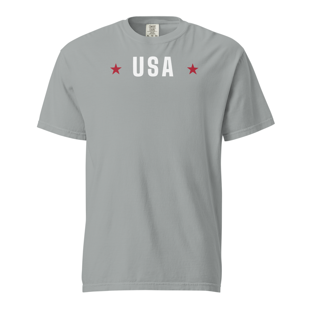 USA star heavyweight tee — Size: L, Color: Ivory