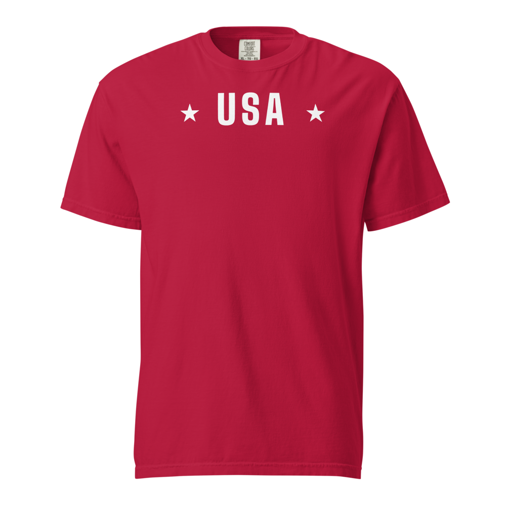 USA star heavyweight tee — Size: 3XL, Color: Ivory