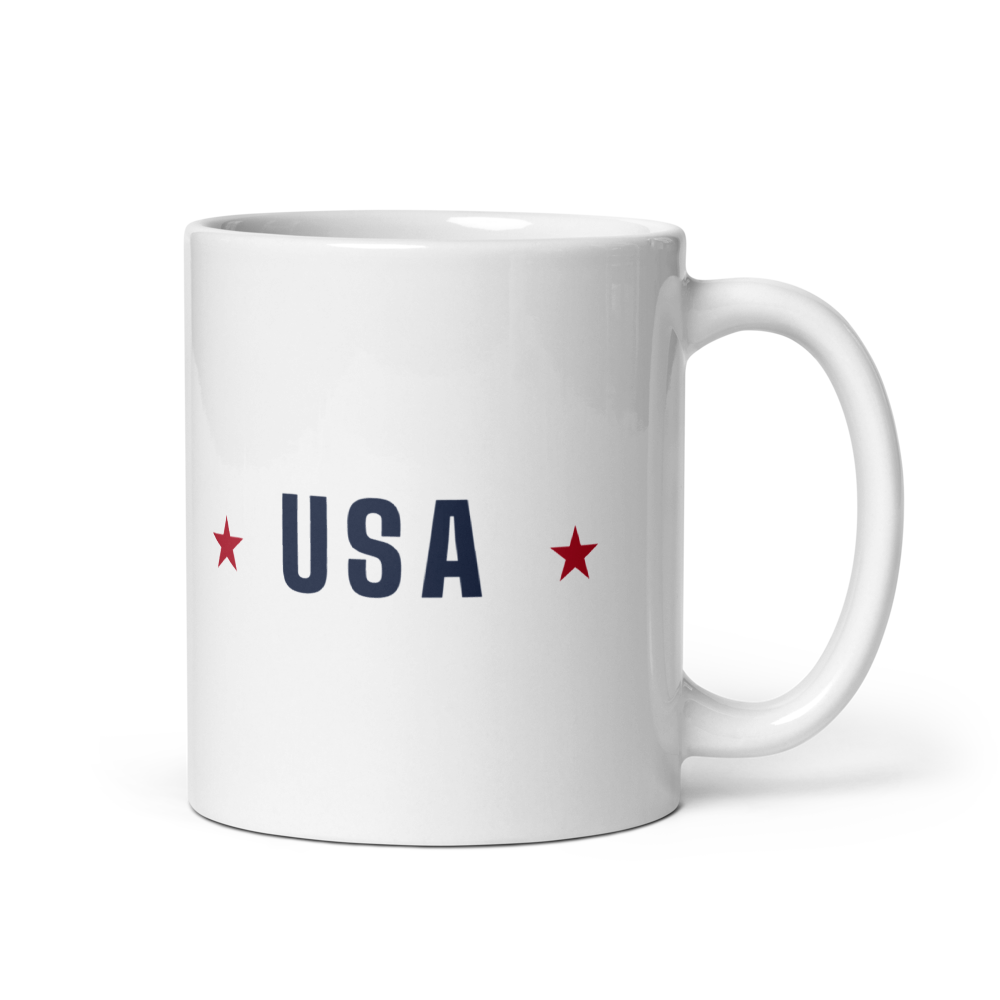 USA star mug — Size: 15 oz, Color: White
