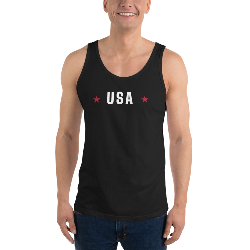 USA star tank top — Size: M, Color: Black