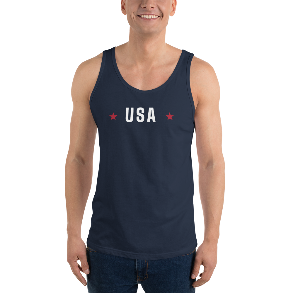 USA star tank top — Size: L, Color: Black