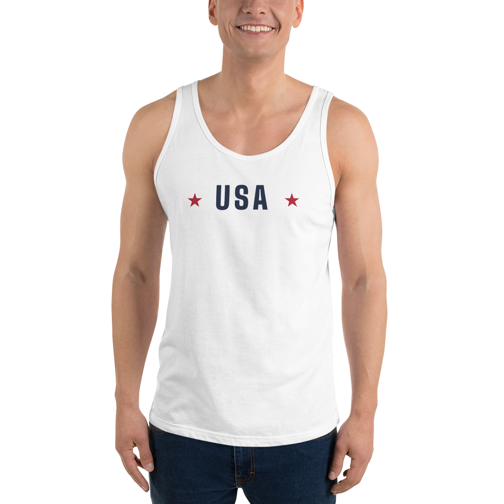 USA star tank top — Size: L, Color: Athletic Heather